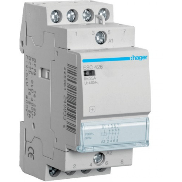 Контактор 25A 4НЗ, 230В Hager