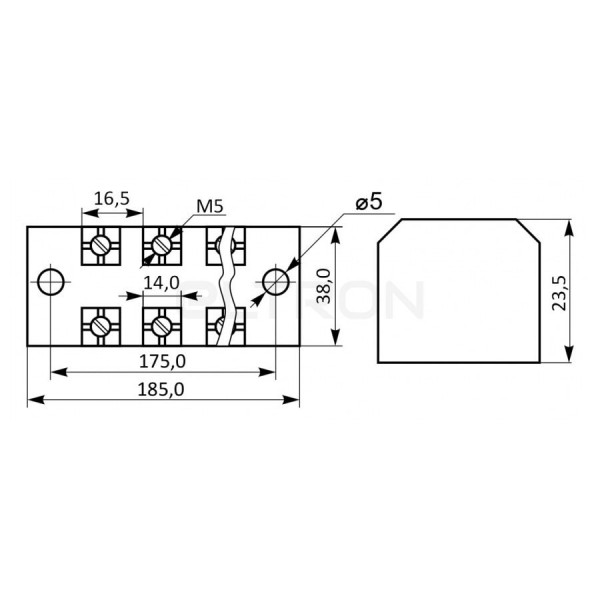 Клема гвинтова в корпусі TB4510 45A/ 10 Аско А0130050020