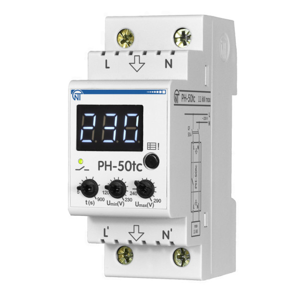 Реле напруги НоваТек RN-50tс (max 50А) 11кВт термо NTRN05002