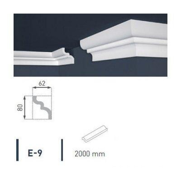 Плінтус стельовий екструдований 2м LUX Е- 9 Marbet E-9