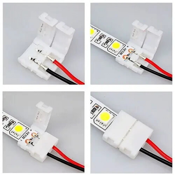 Конектор для Led стрічки 10мм (провод-2зажимa) Bio SC-07-SWS-10-2