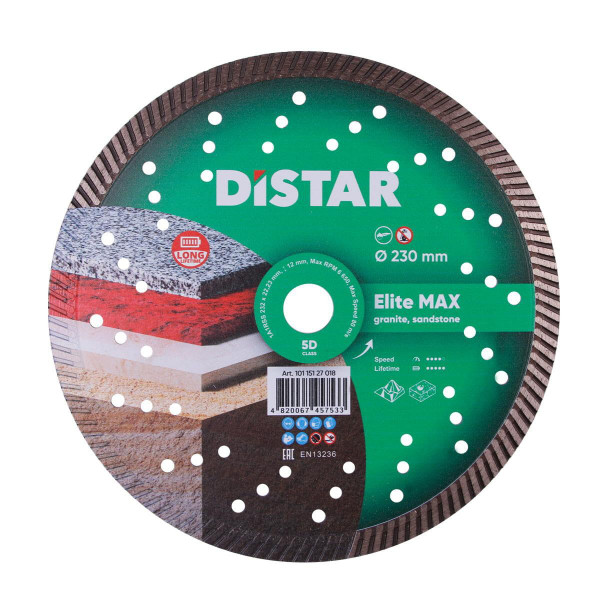 Круг алмазний 230 22.2 турбо Elite Distar 5D 10115127018