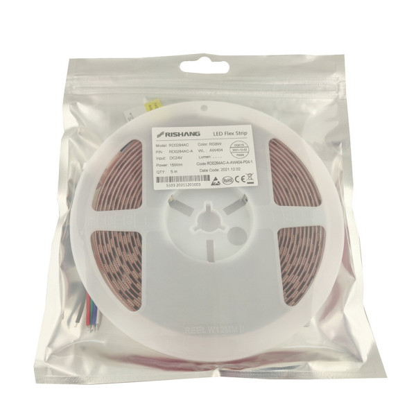 Лента свет 5050-84-IP20-12-24V RGB 17,6W 5м4000К