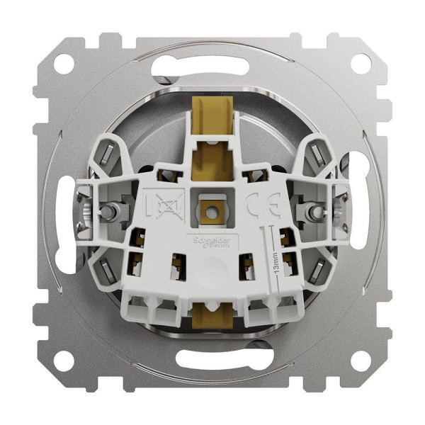 Розетка 1-а Schneider з/к з шторками алюм Sedna Design SDD113022