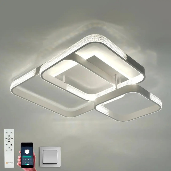 Світлодіодна люстра 130W AKRILIKA SQUARE 4S WHITE
