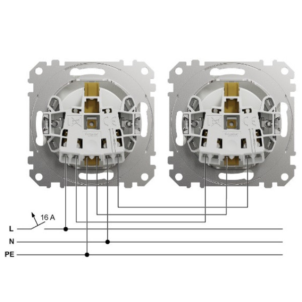 Розетка 1-а земля Schneider білий (Sedna Design) SDD111022