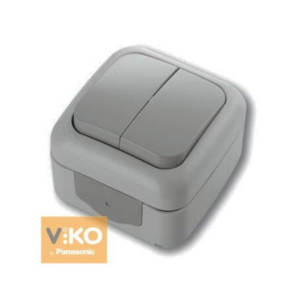 Вимикач 2-й вологозахищ. сірий VI-KO 90555502