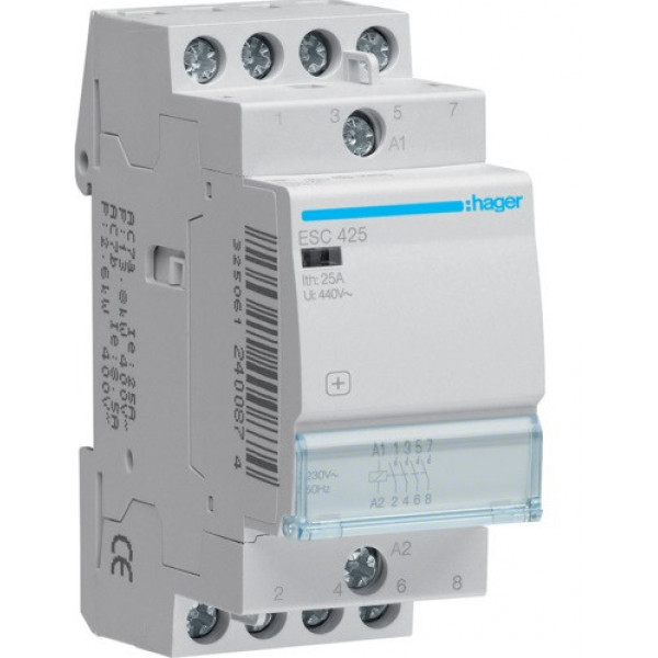 Контактор 25A 4НВ, 230В Hager ESC425