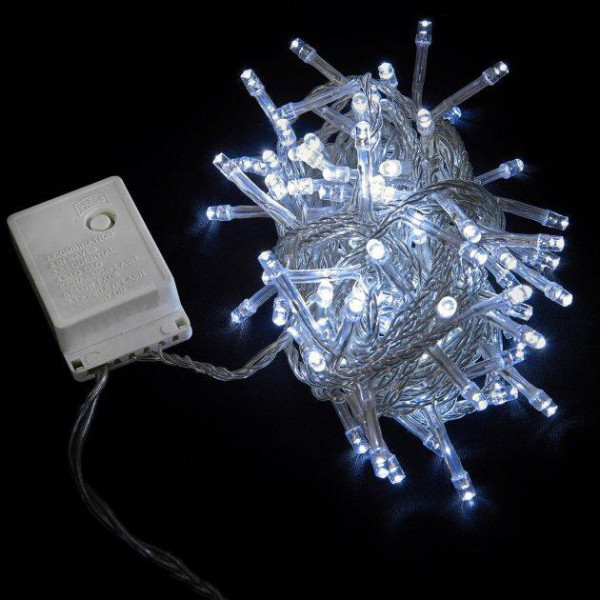 Гірлянда 100LED 5м білий/прозор 220V Delux