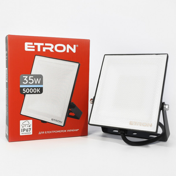 Вуличний світильник прожектор світлодіодний Лед 35Вт Etron чорний
