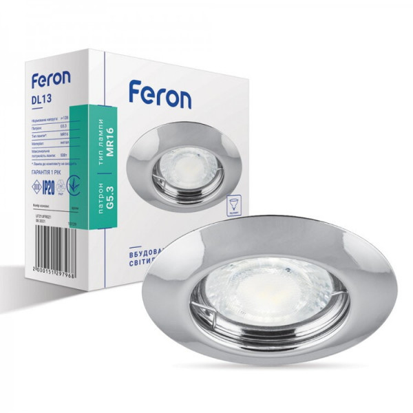 Светильник MR16 необратимый хром Feron DL13