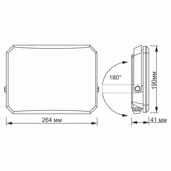 Прожектор 100W 5000K чорний Videx