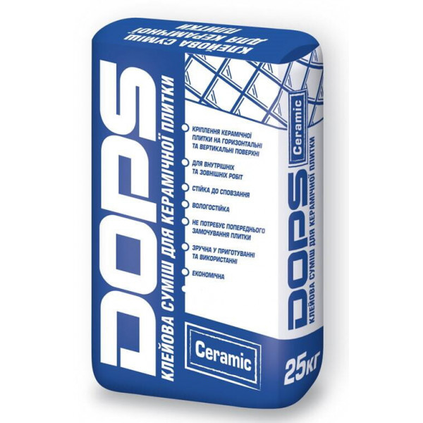 Клей для плитки 400х400мм Ceramic DOPS (25кг) Dops Ceramic