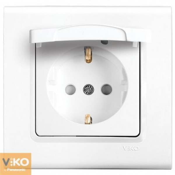 Розетка 1-а земля з кришкою VI-KO (Linnera) білий 90400012