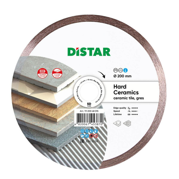 Круг алмазний 250 25.4 плитка HARD CERAM Distar 5D 11120048019