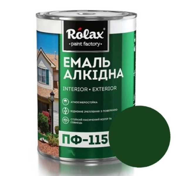 Емаль ПФ-115 зелена-темна 0,9кг Ролакс