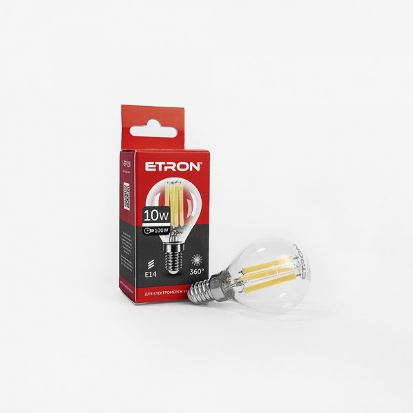 Лампа G45 10W E14 4200K ETRON Filament 1-EFP-158