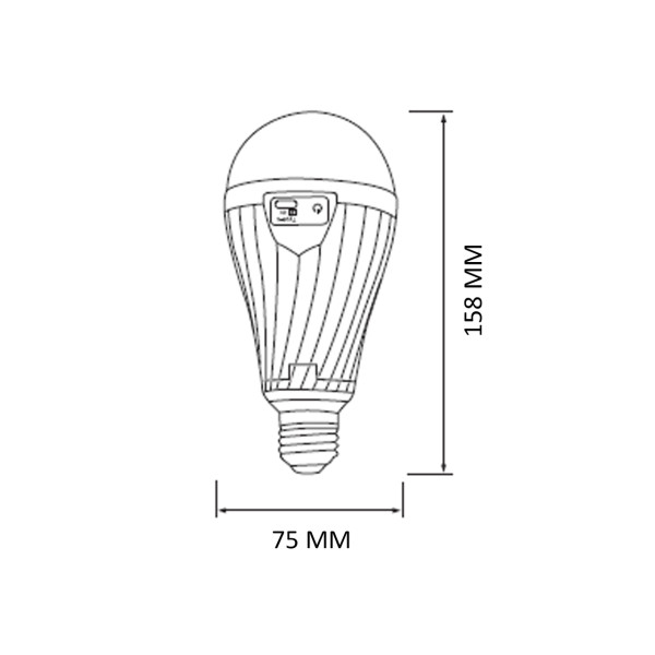 Лампа 12W E27 6400K з акумулятором HOROZ Duralite-12