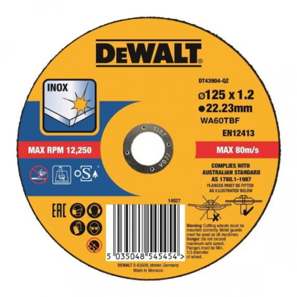 Круг відрізний по металу 125х1,2х22 DeWalt