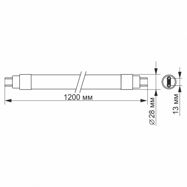 Лампа T8 18W 1200мм 6200K Videx VL-T8b-18126