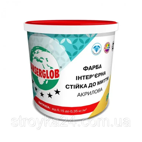 Фарба акрилова стійка до миття ANSERGLOB ( 7кг)