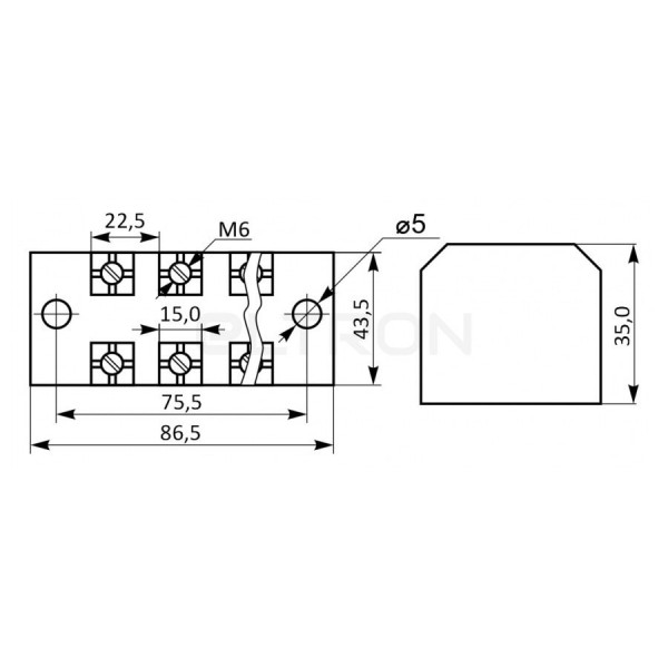 Клема гвинтова в корпусі TB1003 100A/3 Аско А0130050025