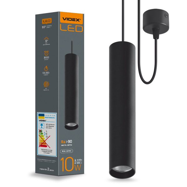 Світильник LED Videx підвісний накладний 10W 4100К VL-SP-10034B