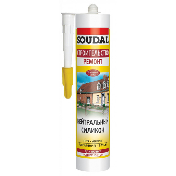 Герметик силікон. унів. нейтр Soudal 280 мл проз.