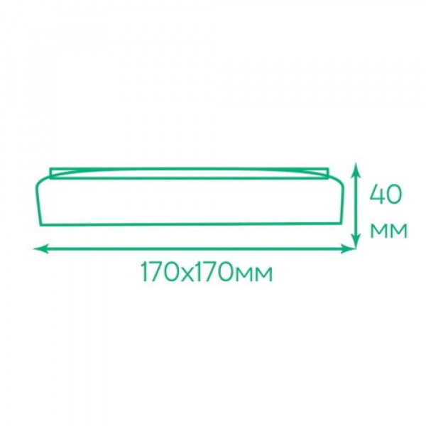 Светильник квадратный накладной 24W 2400Lm 5000K IP20