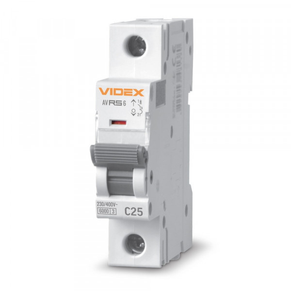 Автомат 1P/25A С 6kA RS6 RESIST Videx