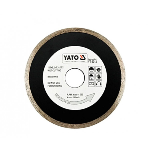 Круг алмазний 125 22.2 плитка Yato YT-6013