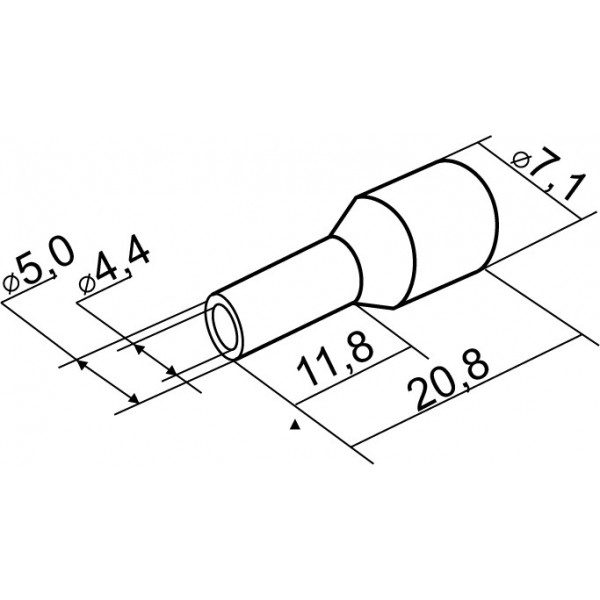 Накінечник трубчастий 10-12,0мм (100шт) жовті Аско НТ 10-12,0
