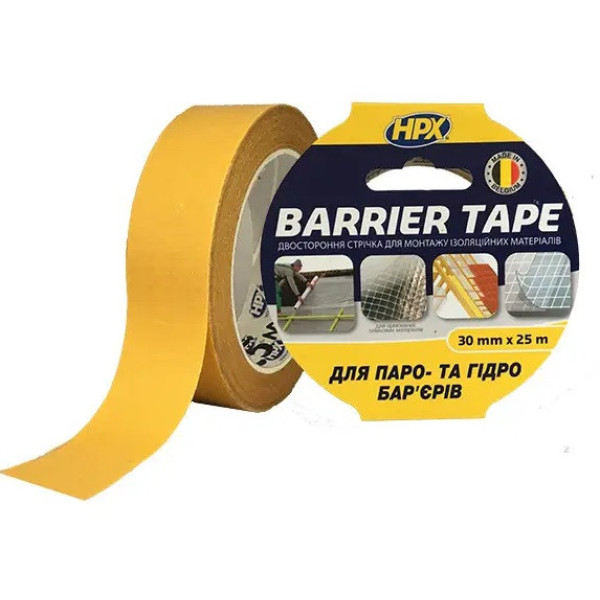 Стрічка армована 30мм х25м двохст.HPX BARRIER TAPE BAR3025