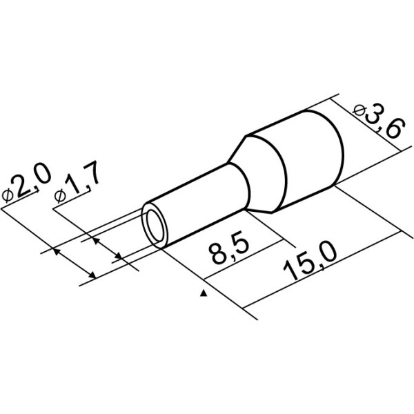 Накінечник трубчастий 1,5-0,8мм (100шт) черво Аско НТ 1,5-0,8