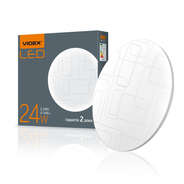 Світильник LED круг 24W 4100K прямокутник Videx