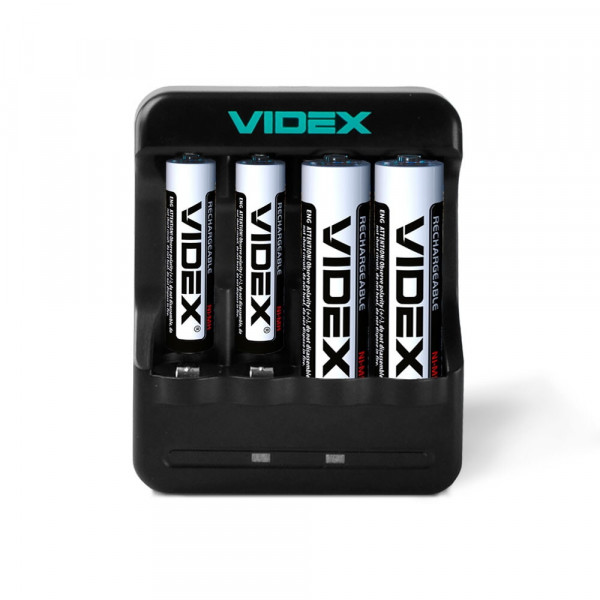 Зарядн пристр унів. x4 Ni-MH/Cd: АА, ААА, 5V Videx VCH-N401