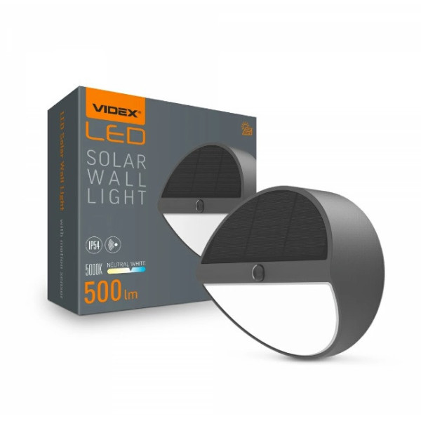 Світильник LED 5W 5000K акумулятор сонячна батарея з датчиком руху VL-BHSO-002-S