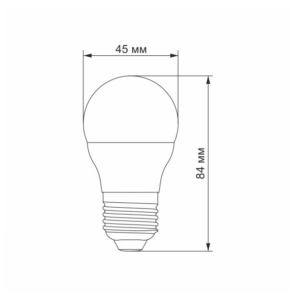 Лампа G45 7W E27 4100K Videx VL-G45e-07274
