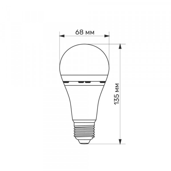 Лампа A68 10W E27 4000K з акумулятором Titanum