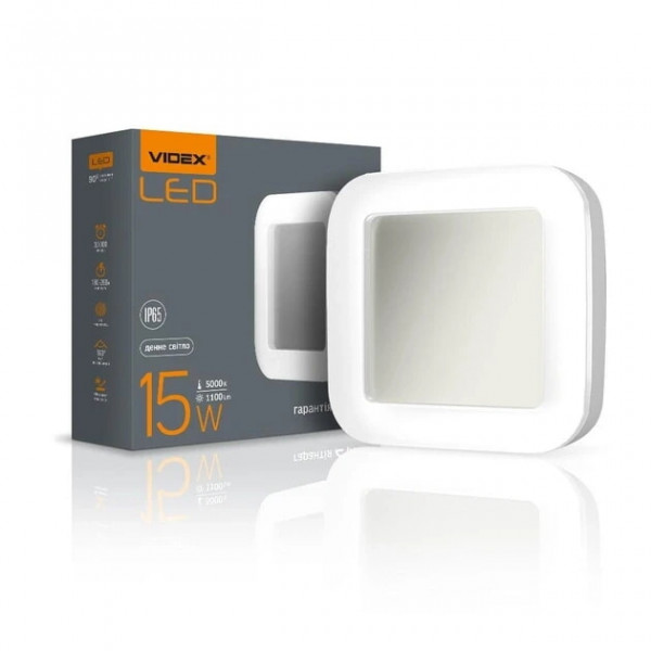 Світильник LED квадрат 15W 5000K Videx VL-BHFS-155