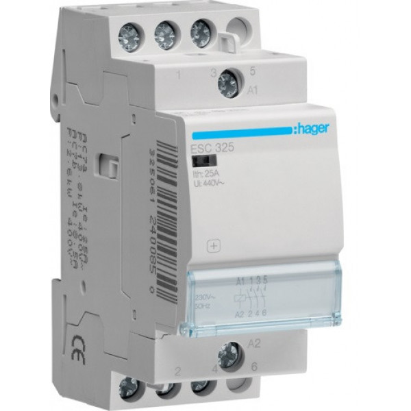 Контактор 25A 3НВ, 230В Hager ESC325