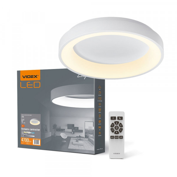 Світильник LED круг накл EDGE-RC WHITE 72W Videx