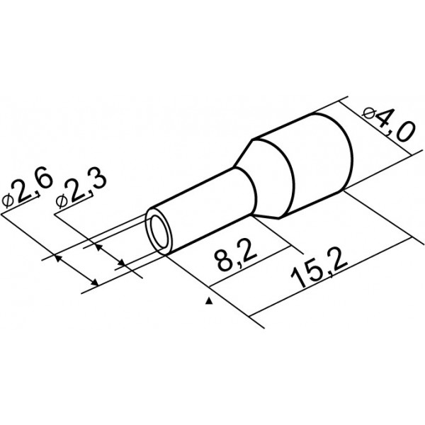 Накінечник трубчастий 2,5-0,8мм (100шт) жовті Аско НТ 2,5-0,8