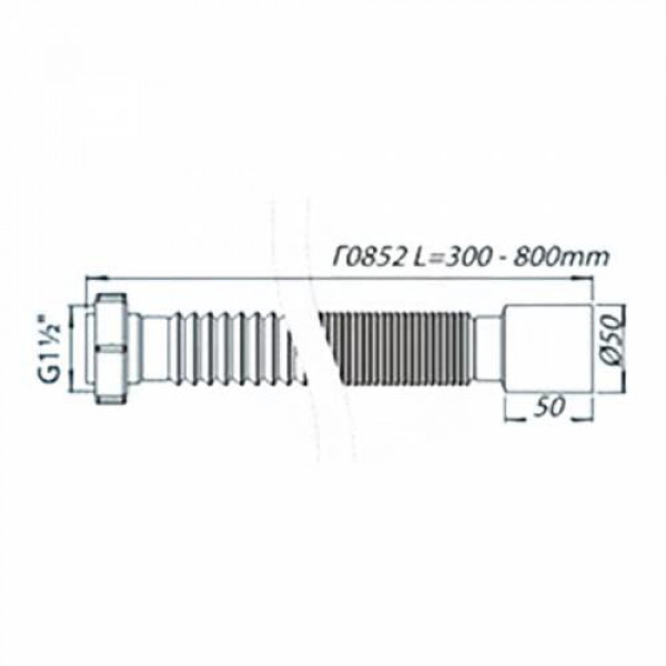 Гофра-гайка 40мм / d50 довжина 800мм Г0852.00
