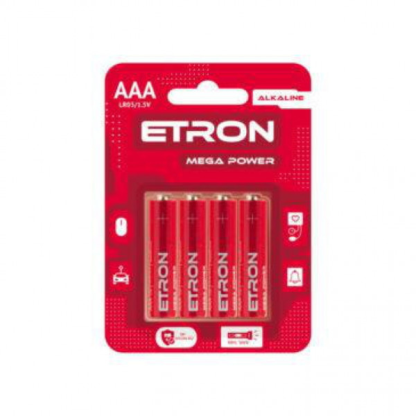 Батарейка лужна ETRON AAА/LR03 1,5 V (4шт)