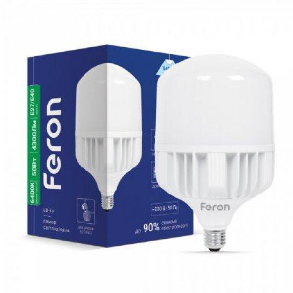 Лампа Feron Led 50W 4300Lm E27/E40 6400К LB-65