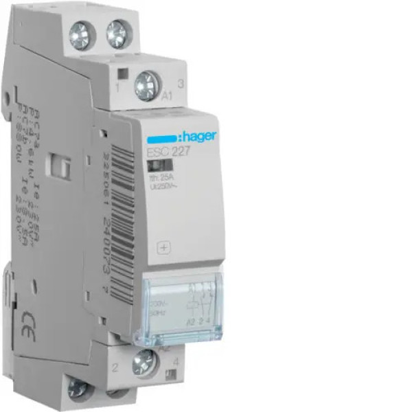 Контактор 25A 1НВ+1НЗ, 230В Hager ESC227