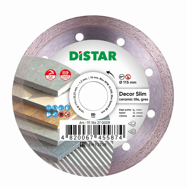 Круг алмазний 115 22.2 плитка DECOR Slim Distar 5D 11115427009