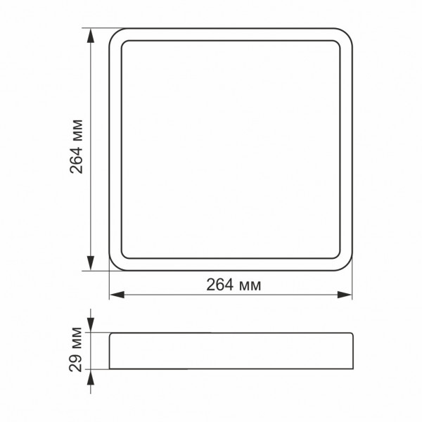 Світильник LED квадрат 24W 5000K чорний Videx VL-DLSS-245B