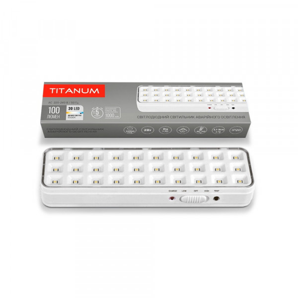 Світильник 30LED 2W 6500K акумуляторний 1000mAh Titanum TL-EM1106
